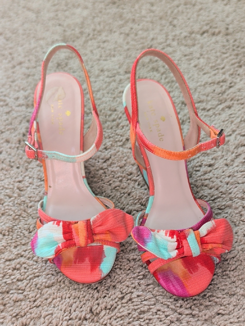 kate spade Coral Multi Bow Slingback Heels